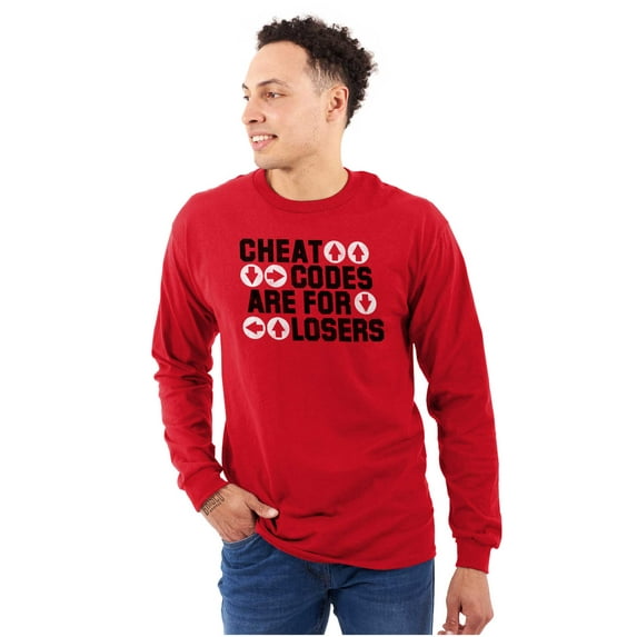 Cheat Codes For Losers Video Gamer Plus Size Long Sleeve Graphic Tee Shirt Brisco Brands 3X