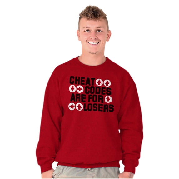 Cheat Codes For Losers Video Gamer Sweatshirt for Men or Women Brisco Brands 2X