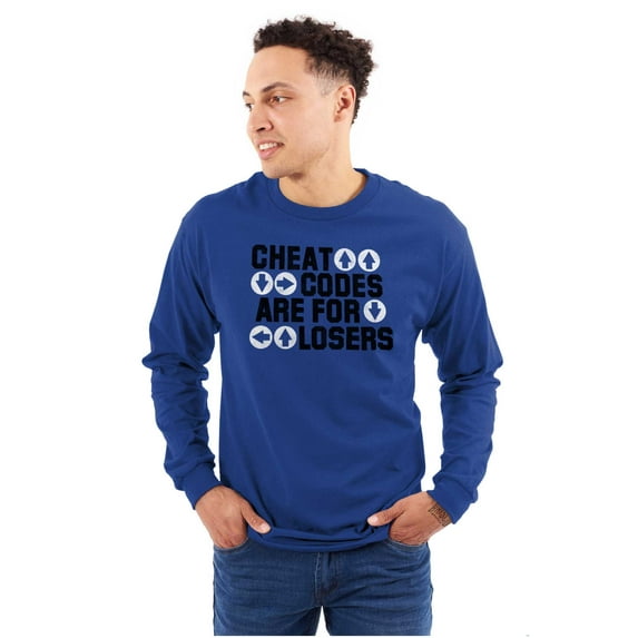 Cheat Codes For Losers Video Gamer Plus Size Long Sleeve Graphic Tee Shirt Brisco Brands 3X