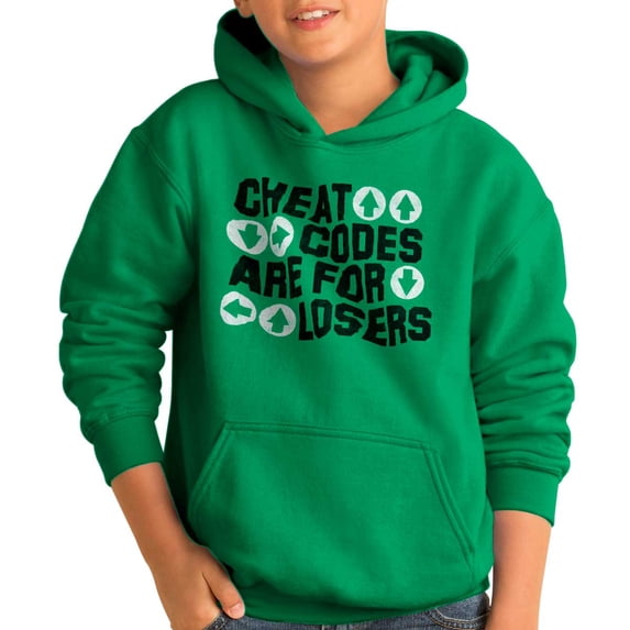 Cheat Codes For Losers Video Gamer Youth Hoodie Boy Girl Teen Brisco Brands L
