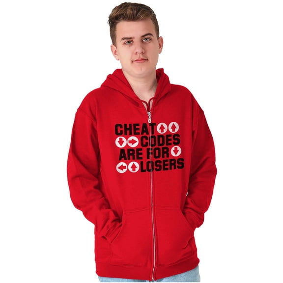Cheat Codes For Losers Video Gamer Zip Up Hoodie Men's Women's Brisco Brands M
