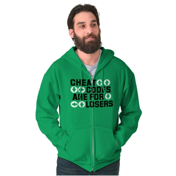 Cheat Codes For Losers Video Gamer Zip Up Hoodie Men's Women's Brisco Brands M