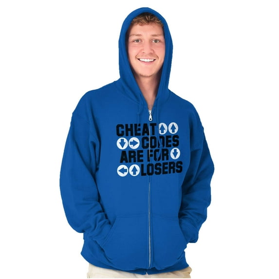 Cheat Codes For Losers Video Gamer Zip Up Hoodie Men's Women's Brisco Brands S