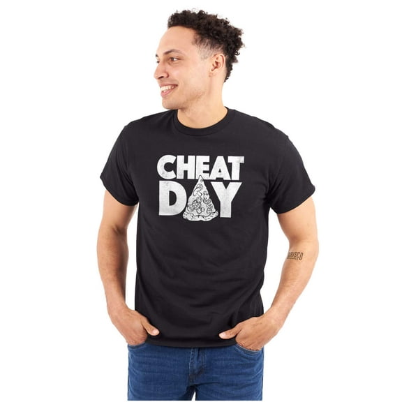 Cheat Day Pizza Fitness Food Craving Plus Size Crewneck Graphic Tee Shirt Brisco Brands 2X