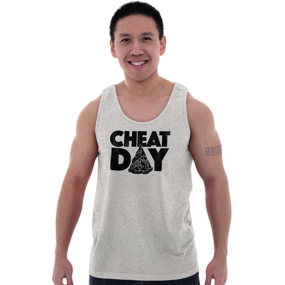 Cheat Day Pizza Fitness Food Craving Plus Size Graphic Tank Top Brisco Brands 2X
