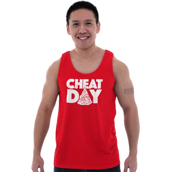 Cheat Day Pizza Fitness Food Craving Plus Size Graphic Tank Top Brisco Brands 3X