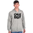 thumbnail image 1 of Cheat Day Pizza Fitness Food Craving Unisex Fleece Graphic Zip Up Hoodie Brisco Brands 2X, 1 of 5