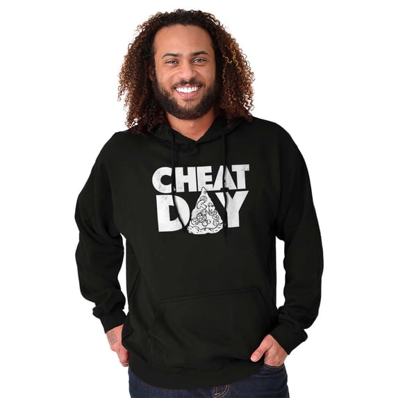 Cheat Day Pizza Fitness Food Craving Unisex Plus Fleece Graphic Hoodie Brisco Brands 2X