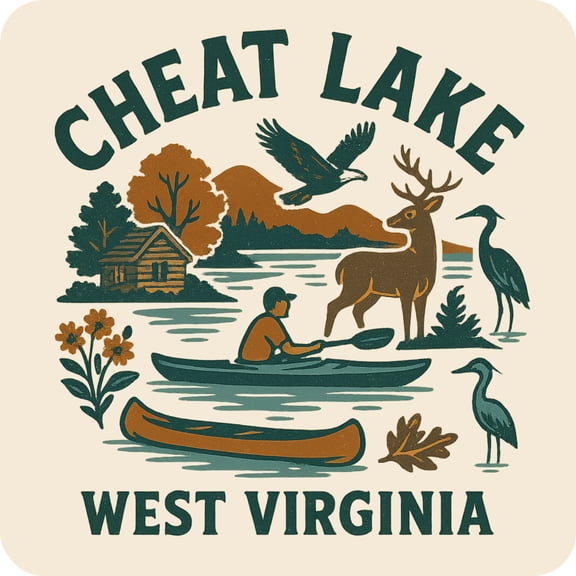 Cheat Lake West Virginia Keepsakes Souvenir Vinyl Sticker – Destination Travel Keepsake Collectible (3-Inches Wide)