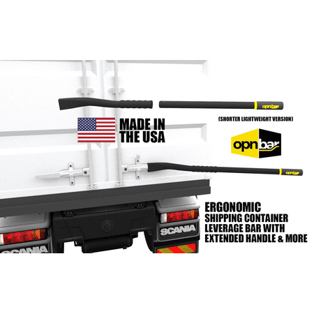 Cheater Bar & Shipping Container Handle Leverage Bar with Detachable Short Handle and Extension Bar- OPNBar Version 4 (Lightweight Version) Optional 5th Wheel Release - Made in The USA