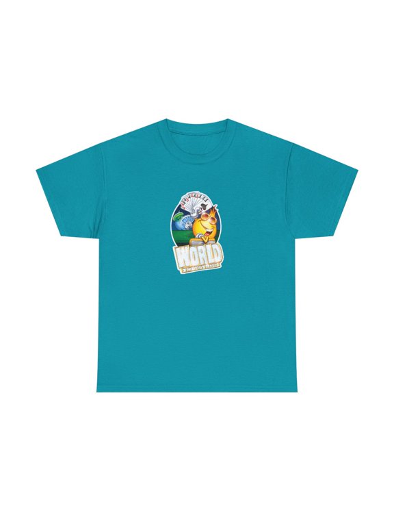 Cheater Flame Boy World Industries 2000s Skateboard Vintage Classic TShirt Print - Tropical Blue / L