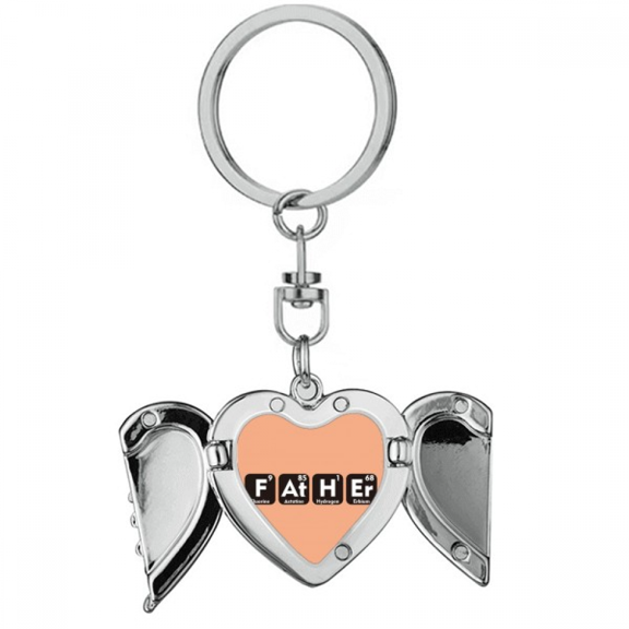 Checal Element Combination Father Heart Angel Wing Key Chain Holder