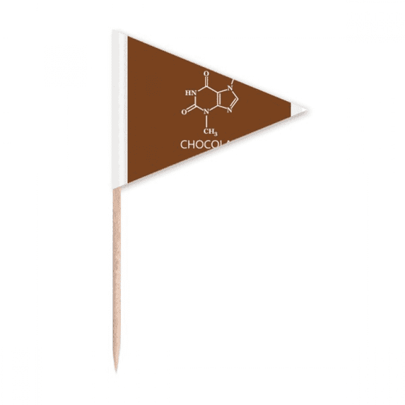 Checal Molecular Structure Chocolate Toothpick Triangle Cupcake Toppers Flag