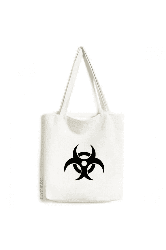 Checal Toxic Radiation Harmful Pattern Tote Canvas Bag Shopping Satchel Casual Handbag