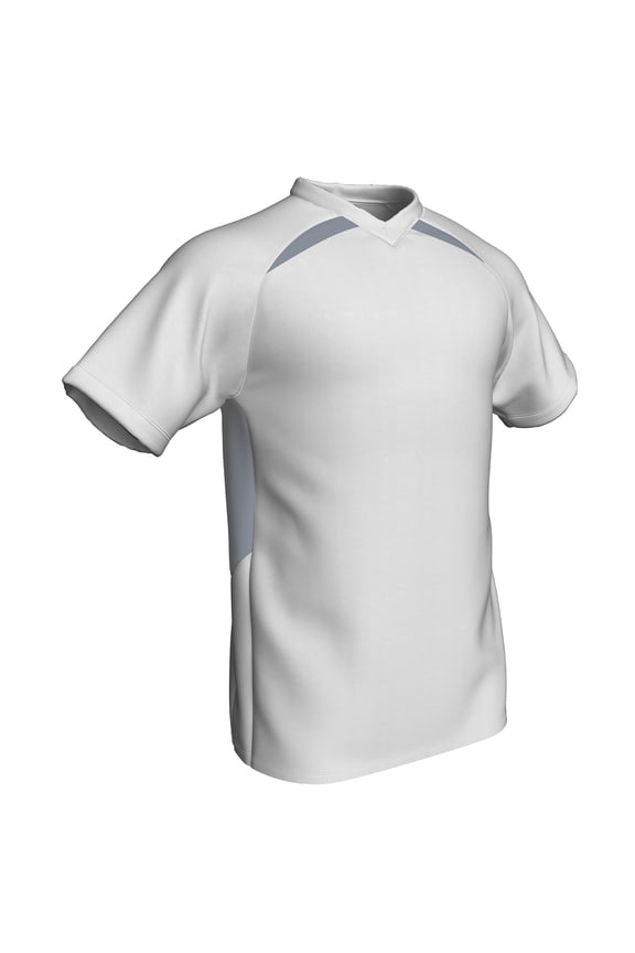 Check Baseball/Softball Jersey, Men's X-Large, White with Silver Highlights