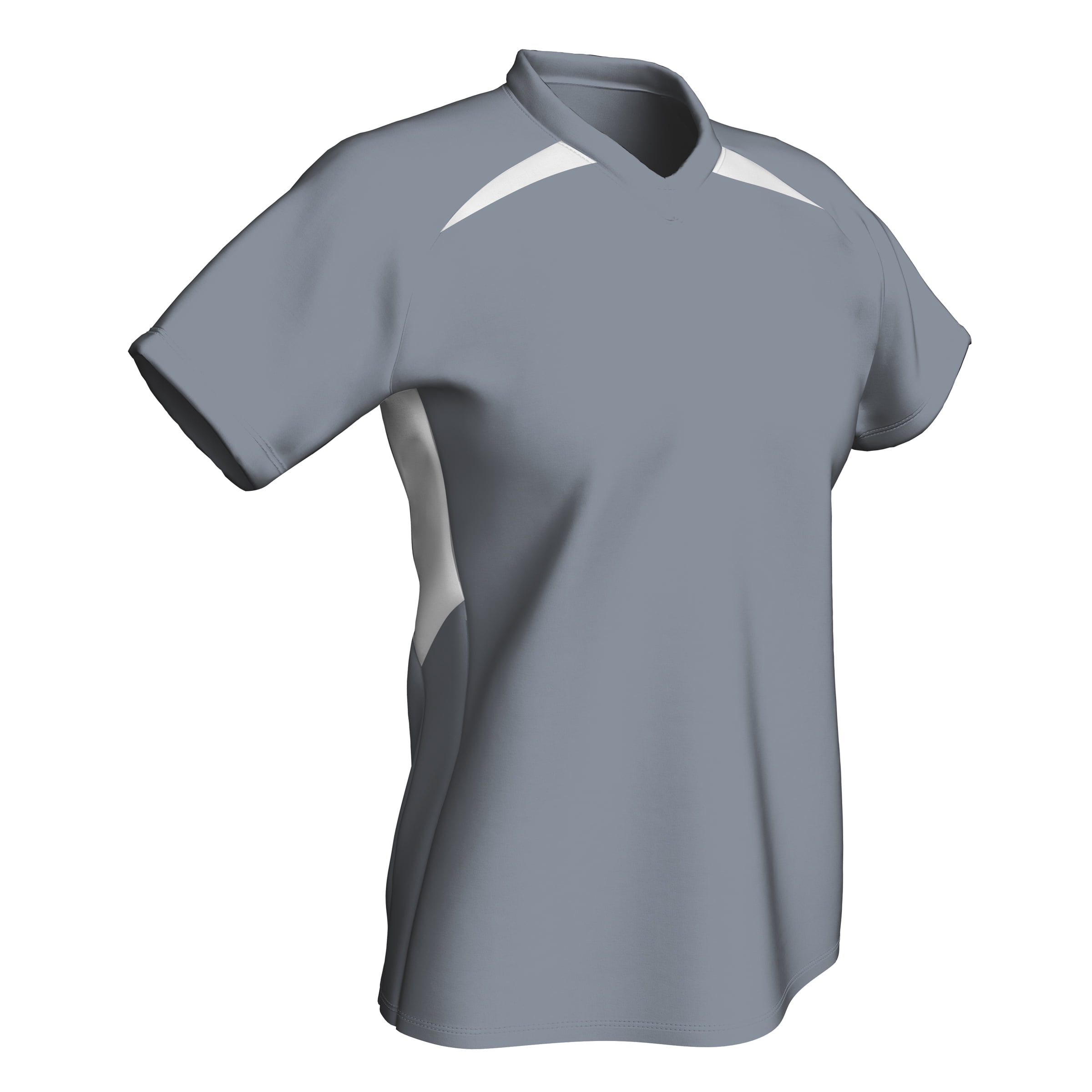 Check Baseball/Softball Jersey, Women's 2X-Large, Silver with White Highlights