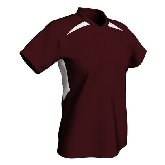 Check Baseball/Softball Jersey, Women's X-Large, Maroon with White Highlights