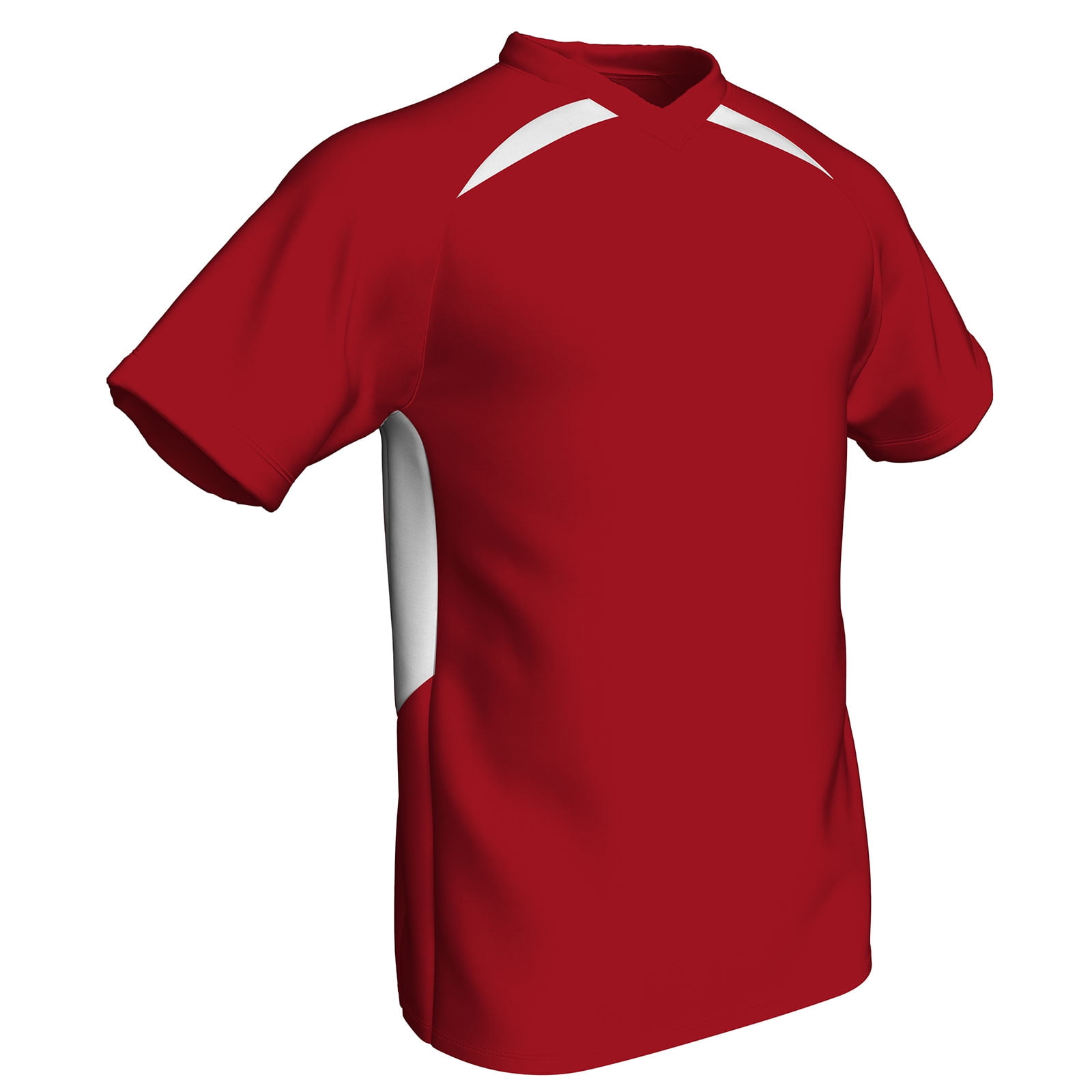 Check Baseball/Softball Jersey, Youth X-Small, Scarlet with White Highlights