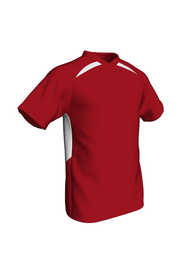 Check Baseball/Softball Jersey, Youth X-Small, Scarlet with White Highlights