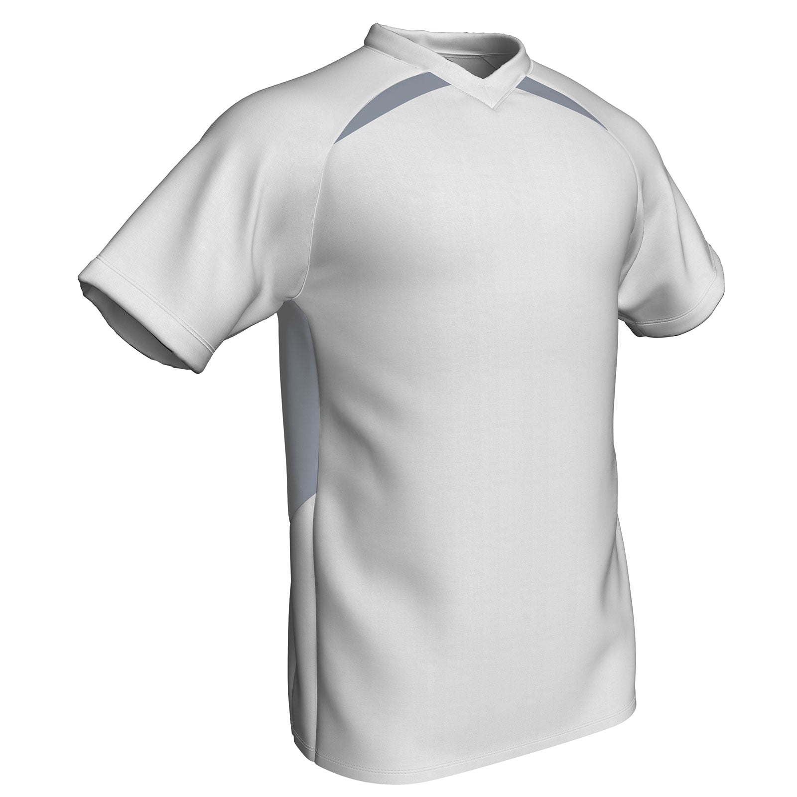 Check Baseball/Softball Jersey, Youth X-Small, White with Silver Highlights