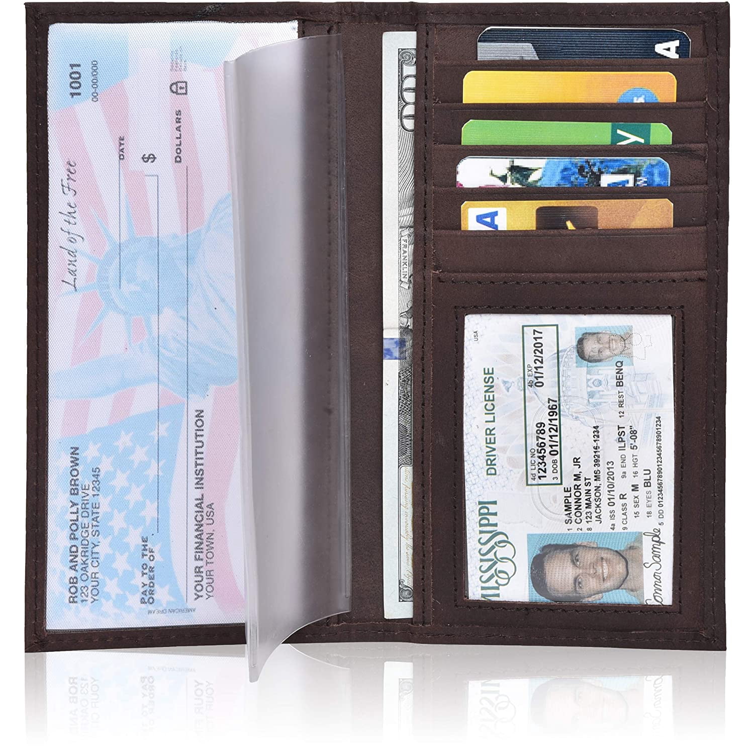 Check Book Cover for Men and Women - Leather Standard Register ...
