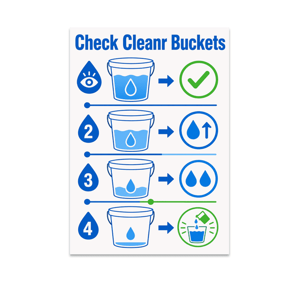 Check Cleanr Buckets Chart - Workplace Safety Reminder - 13x19 Poster Print