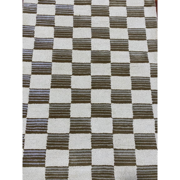 Unique Rugs Check Design Hand Knotted Hand Made Customized Area Rug For Living Room Bed Room Carpet