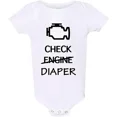 thumbnail image 1 of Check Diaper Funny Check Engine Car Baby Bodysuit Breastfeeding Baby Shirt Funny Cute Baby Onesie, BABY BODYSUIT LAT 4424, 1 of 3