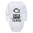 thumbnail image 1 of Check Engine Diaper One-piece Outfit for Baby Bodysuit Long Sleeve Baby Boy Onesie White 3-6 Month Baby Boy Clothes, 1 of 2