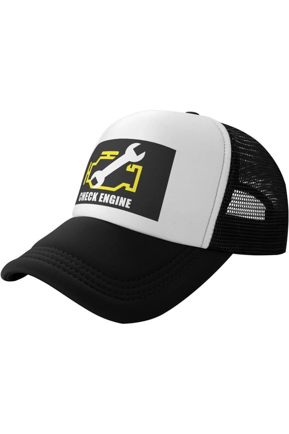 Check Engine Light Mechanic Auto Repair Casual Baseball Cap Mesh Sports Cap
