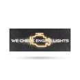thumbnail image 1 of We Check Engine Lights Vinyl Decal 12 Inch x 5 Inch Weatherproof Heavy-Duty Adhesive Backing | Auto Diagnostics, Reliable Services, Affordable Repairs | Made in USA, 1 of 6