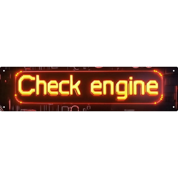 Check Engine Metal Tin Sign Vintage Plaque Decor Wall Art Vintage Stoner Room Decor Sign 4x16 Inch