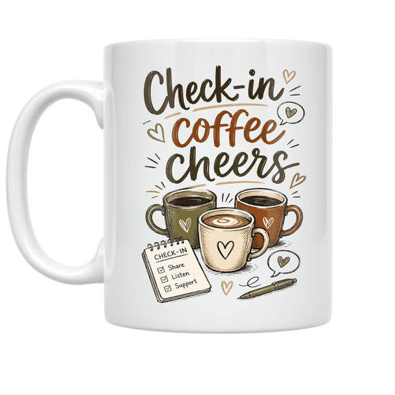 Check-In Coffee Cheers - Office Team Member - 11 oz Ceramic Coffee Mug