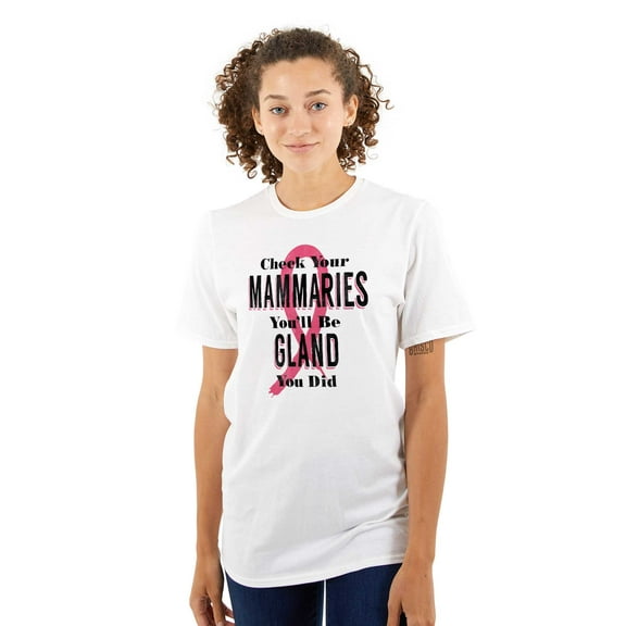 Check Mammaries BCA Cancer Awareness Women's Plus Size Graphic Tee Brisco Brands 2X