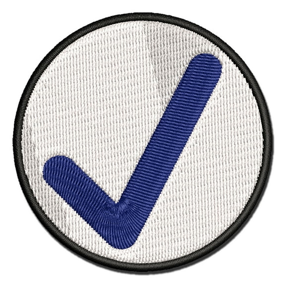 Check Mark Symbol Applique Multi-Color Embroidered Hook & Loop Patch - 2.0 Inch Mini