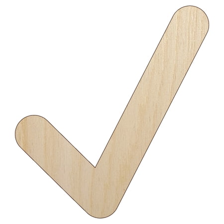 Check Mark Symbol Wood Shape Unfinished Piece Cutout Craft DIY Projects - 4.70 Inch Size - 1/8 Inch Thick