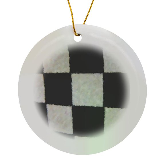 3drose, Check Mate, Circle Porcelain Ornament
