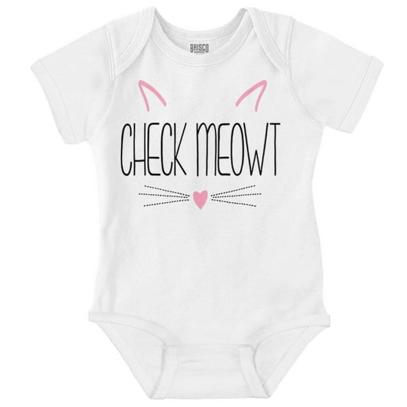 Check Me Out Meow Cute Kitten Cat Bodysuit Jumper Girls Infant Baby Brisco Brands NB