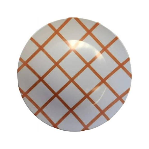 Check Melamine 10 Plate Orange, Set Of 4