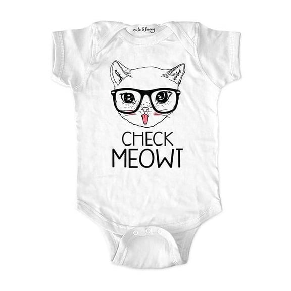 Check Meowt - wallsparks cute & funny Brand - baby one piece bodysuit - Great baby shower gift!