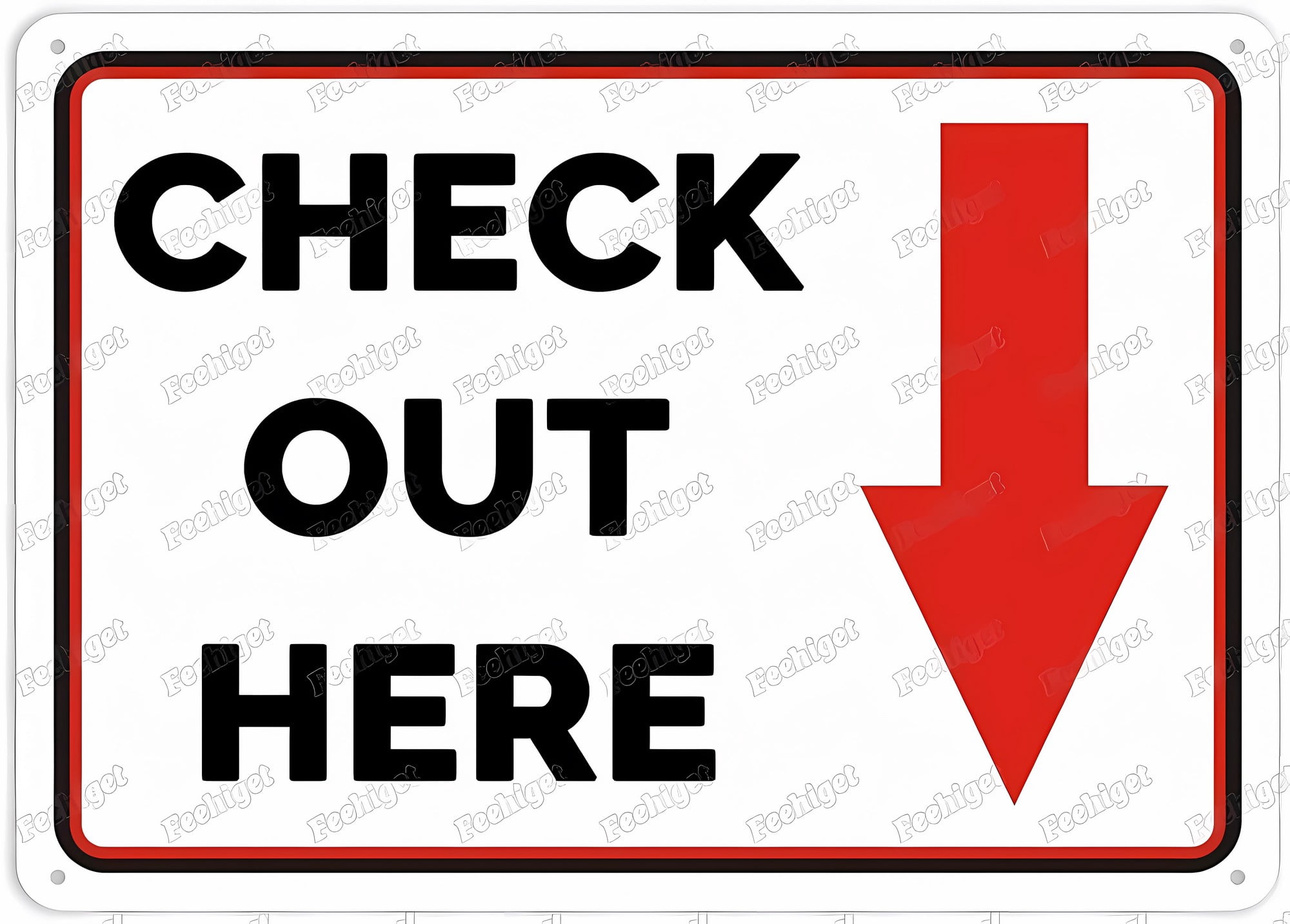 Check Out Here Sign - 12×8 Inches, Aluminum Metal Tin Warning Plate ...