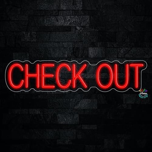 Check Out LED Neon Sign 27"L x 6"H #32148