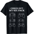 thumbnail image 1 of Check Out My 6 Six Pack Gamer Video Funny Gamers Gift T-Shirt men and women can wear, black, white, gifts, 1 of 4