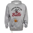 thumbnail image 1 of Check Out My Balls Christmas Beer Holder Tailgate Hoodie Sweatshirt Unisex 3X-Large Oxford, 1 of 4