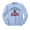thumbnail image 1 of Check Out My Balls Christmas Sweatshirt Unisex Small Light Blue, 1 of 5