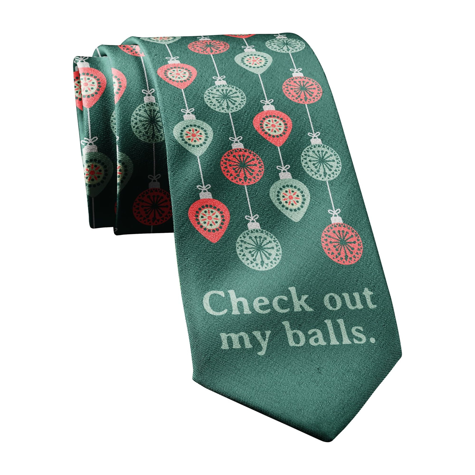 Check Out My Balls Necktie Funny Neckties for Men Christmas Tie for Guys Mens Novelty Neckties