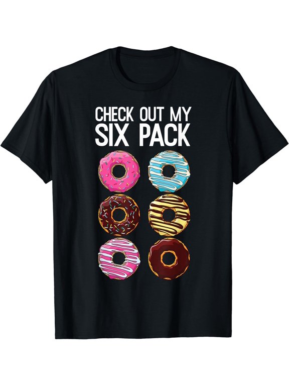 Check Out My Six Pack Funny Donut Lover Dad Bod Junk Food T-Shirt BLACK Unisex S-5XL Hot Trending Shirt, Vintage Birthday Gift