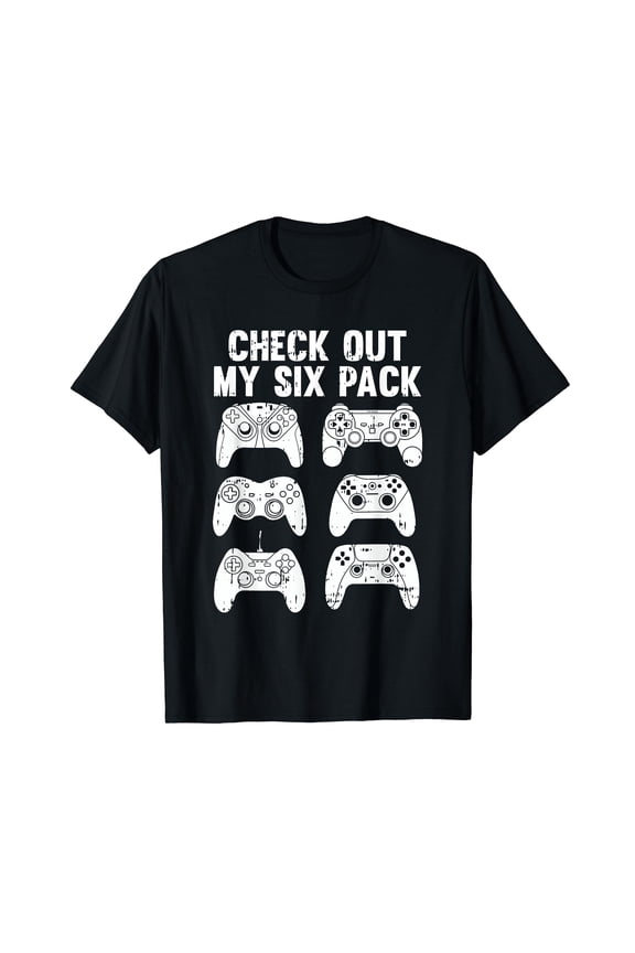 Check Out My Six Pack Gaming Christmas Pajama Funny Gamer T-Shirt