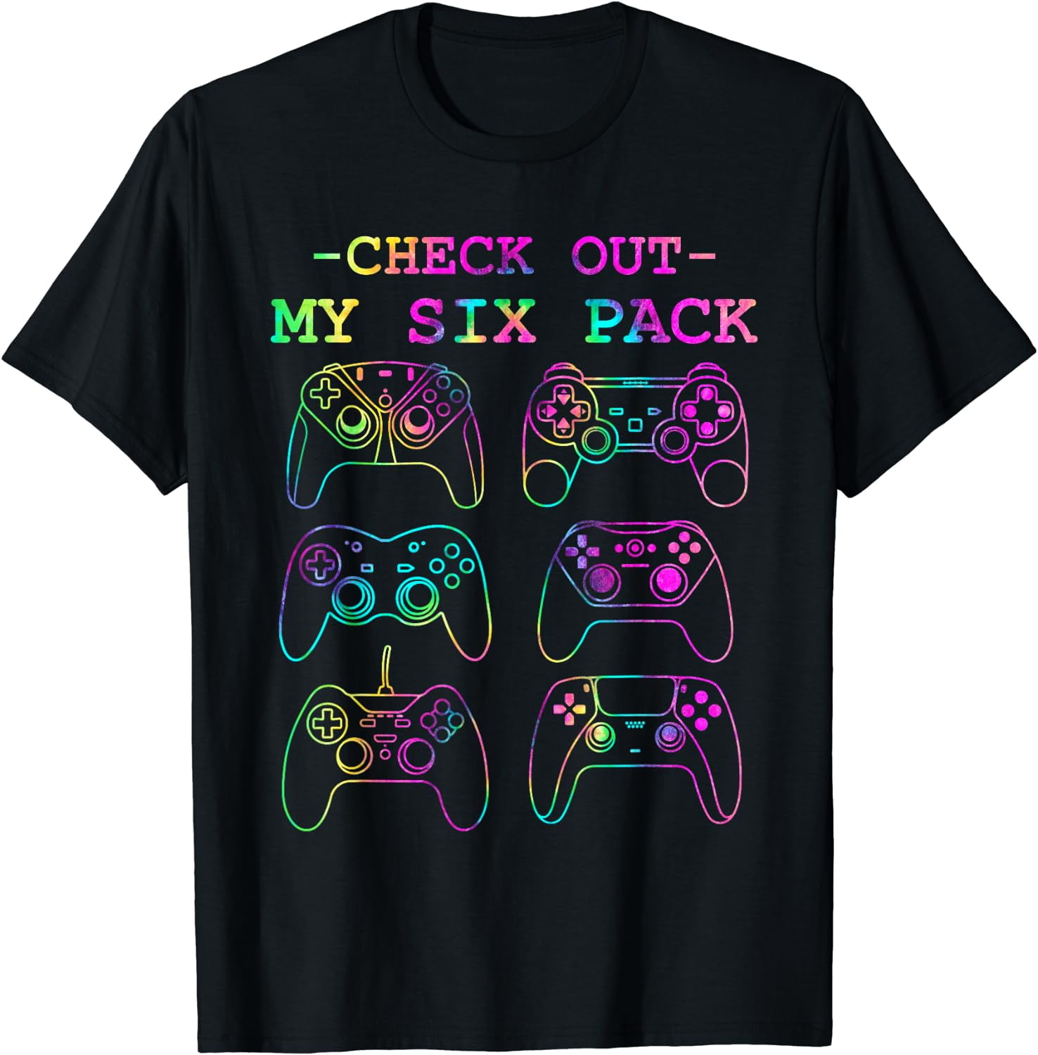 Check Out My Six Pack Tie Dye Video Games Funny Gamer Men TShirt