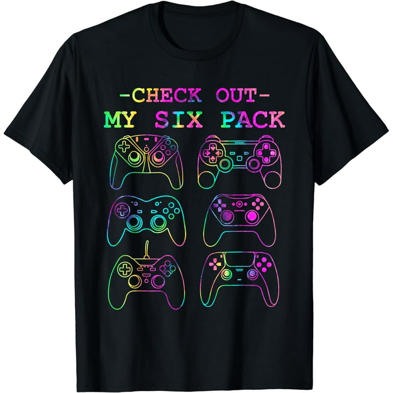 Check Out My Six Pack Tie Dye Video Games Funny Gamer Men T Shirt Walmart